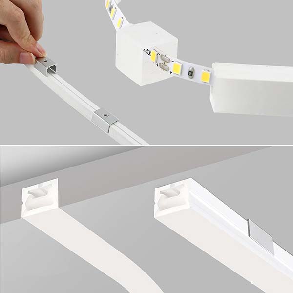 Aluminijski nosači za silikonski savitljivi profil nadgradni/ugradni/podni za LED traku 20x20 mm IP67