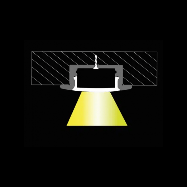 Aluminijski profil crni za LED traku ugradbeni 2m 12.1x7x17.6 mm