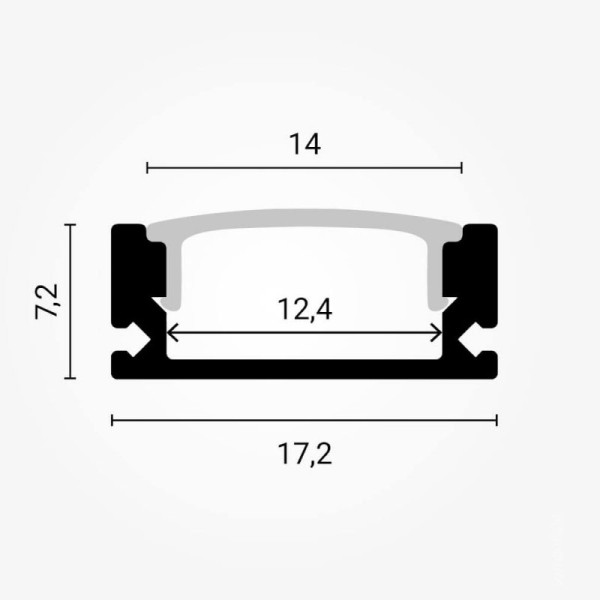 Aluminijski profil nadgradni opalno bijeli difuzor 1 metar 17.2 x 7.2 x 1000 mm Aluminijski profil nadgradni opalno bijeli difuzor 1 metar 17.2 x 7.2 x 1000 mm