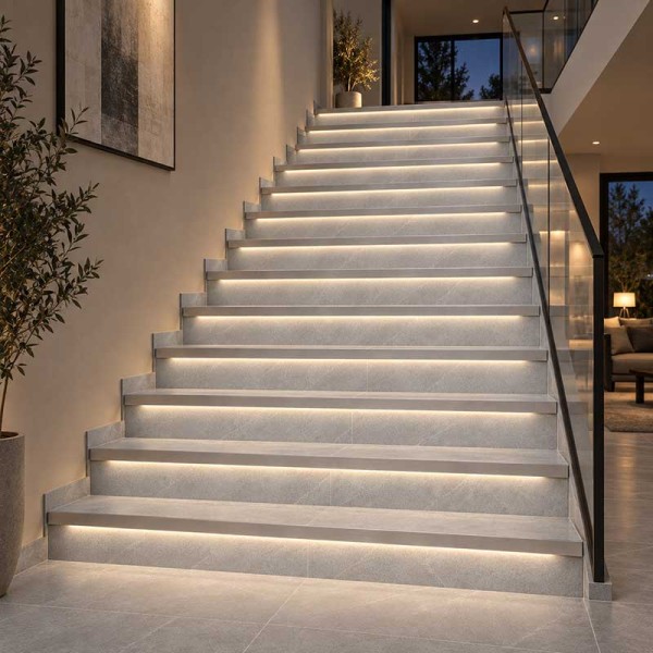 Aluminijski profil za LED trake ugradnja na stepenice opalno bijeli difuzor 2 metra 39.0 x 9.5 x 20.0 mm