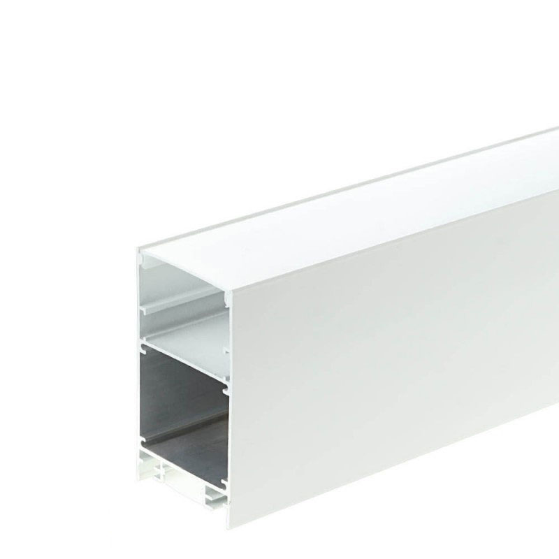Aluminijski profil za LED traku bijeli nadgradni/ovjesni opalno bijeli difuzor 2x2 metra 50x88.5x2000 mm + ovjesni pribor