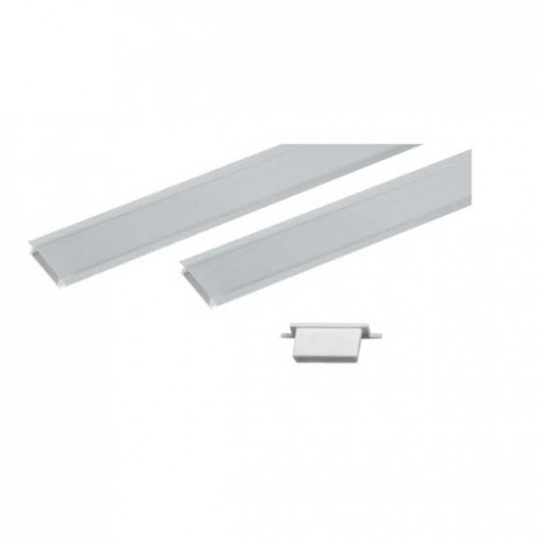 Ugradbeni aluminijski profil za LED traku opalno bijeli difuzor 1 metar 23.8 mm x 6 mm
