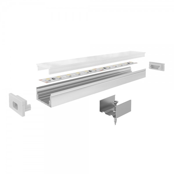 Aluminijski profil za LED traku nadgradni opalno bijeli difuzor 2 metra 19.8x10.1 mm