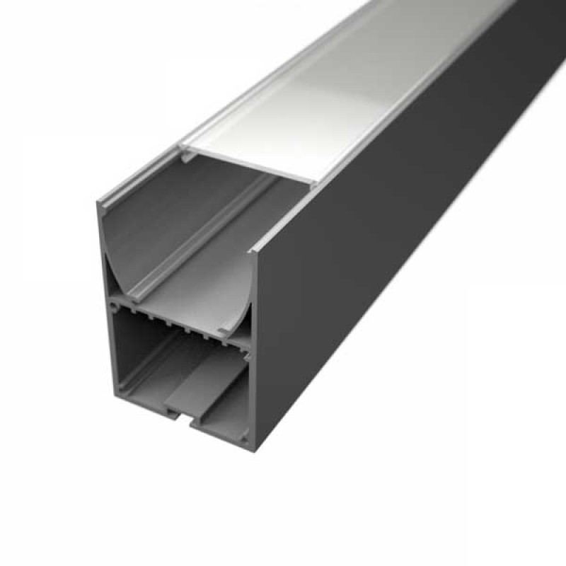Aluminijski profil za LED traku nadgradni/ovjesni opalno bijeli difuzor 2 metra 50x70 mm + ovjesni pribor