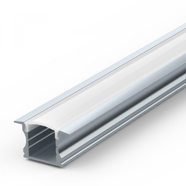 Ugradbeni aluminijski profil za LED traku opalno bijeli difuzor  2 metra  24x14.2x12 mm
