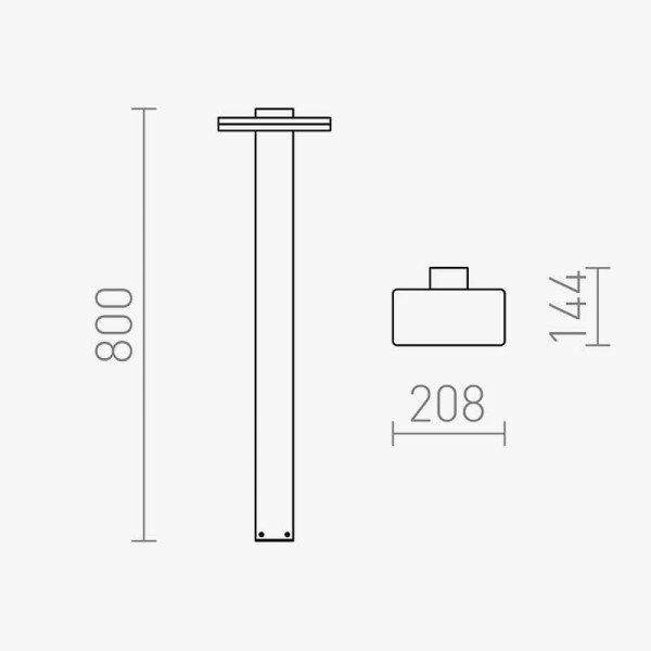Antracit rasvjetni stup Rina 80 Cm IP44