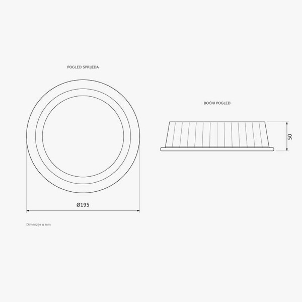 Bijela ugradbena LED svjetiljka downlight Karel 20W 2560 lm IP44 Bijela ugradbena LED svjetiljka downlight Karel 20W 2560 lm IP44