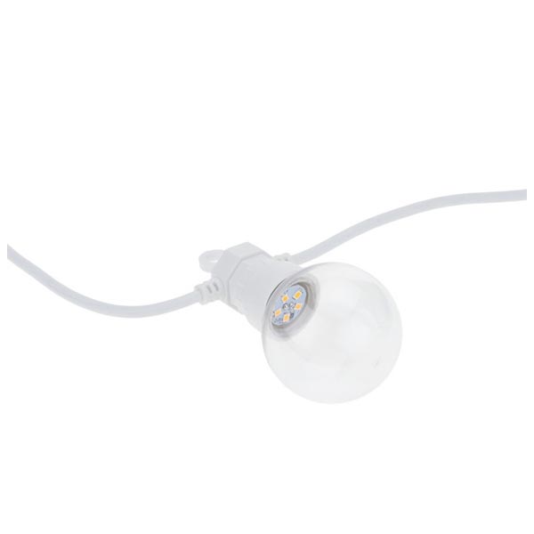 Bijeli lanac s integriranim LED žaruljama 20 žarulja 13 metara IP65 6W 2700K