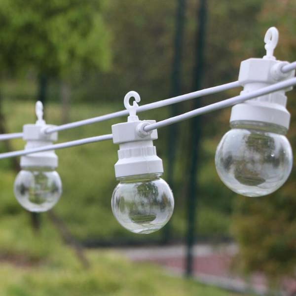 Bijeli lanac s integriranim LED žaruljama 20 žarulja 13 metara IP65 6W 2700K