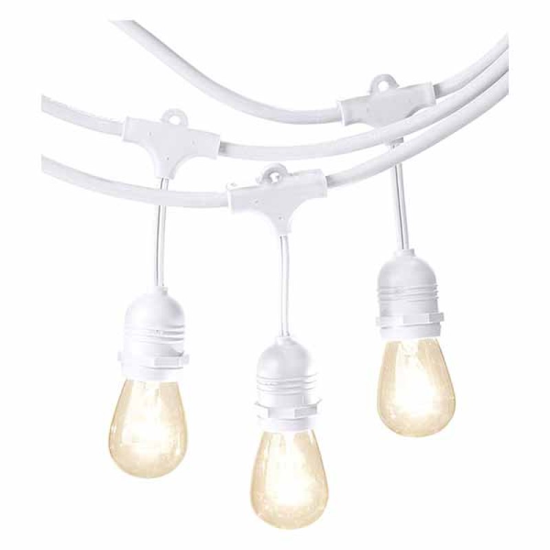 Bijeli Lanac za LED žarulje E27 15 grla 14.4 metara IP65 220V