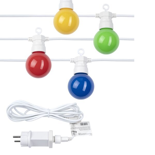 Bijeli Lanac za LED žarulje u boji 8 metara 10 žarulja 3W IP65 150 lm 50lm/W