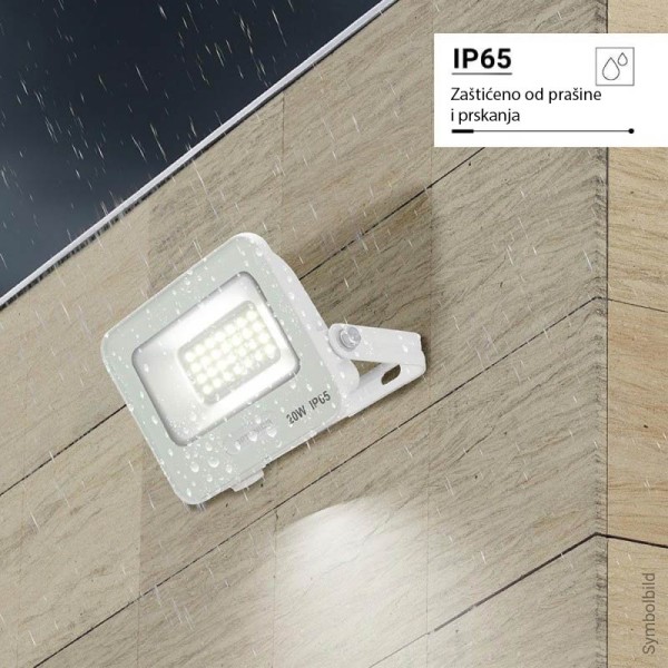 Bijeli LED reflektor 20W 1800 lm AC 220-240V 120° IP65 Bijeli LED reflektor 20W 1800 lm AC 220-240V 120° IP65