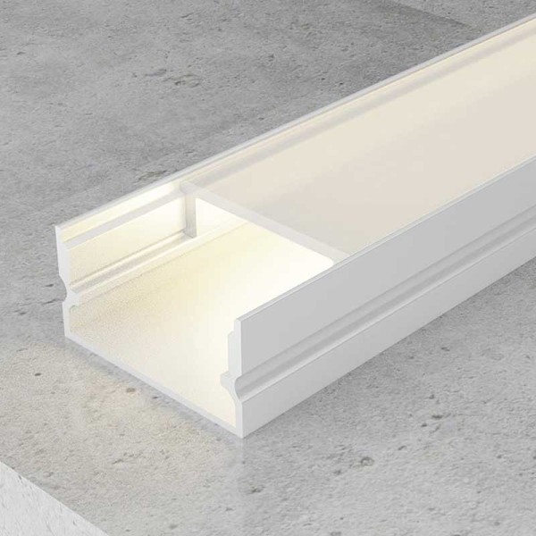 Bijeli nadgradni aluminijski profil opalno bijeli difuzor 17.2 x 7.0 mm Bijeli nadgradni aluminijski profil opalno bijeli difuzor 17.2 x 7.0 mm