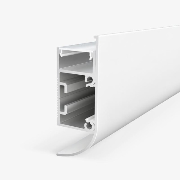 Bijeli nadgradni zidni aluminijski profil za LED trake opalno bijeli difuzor 2 metra 50 x 18 mm Bijeli nadgradni zidni aluminijski profil za LED trake opalno bijeli difuzor 2 metra 50 x 18 mm