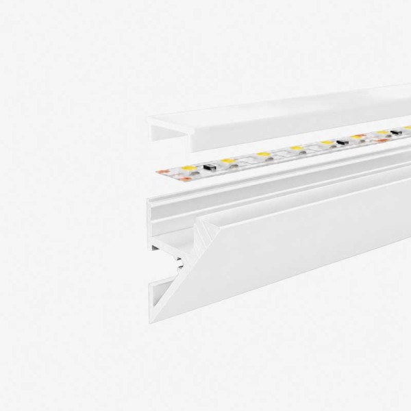 Nadgradni zidni aluminijski profil za LED traku opalno bijeli difuzor 24x24 mm Nadgradni zidni aluminijski profil za LED traku opalno bijeli difuzor 24x24 mm