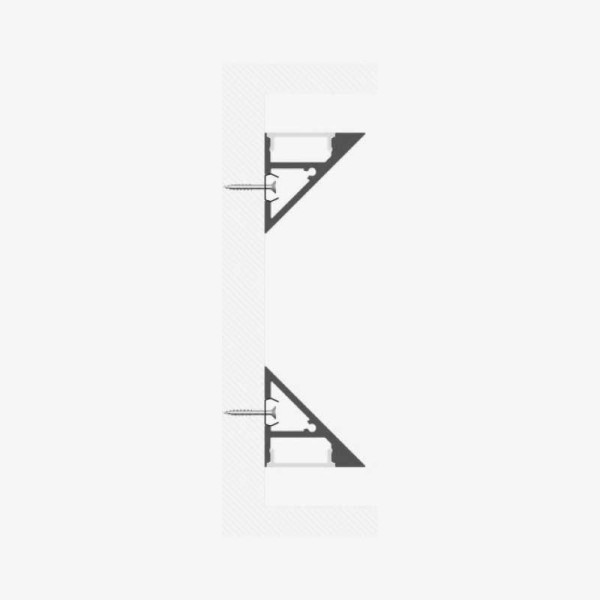 Nadgradni zidni aluminijski profil za LED traku opalno bijeli difuzor 24x24 mm Nadgradni zidni aluminijski profil za LED traku opalno bijeli difuzor 24x24 mm