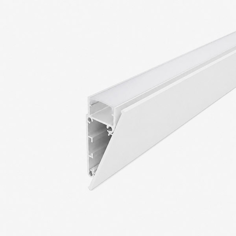 Bijeli nadgradni zidni aluminijski profil za LED traku opalno bijeli difuzor 55x47x24 mm