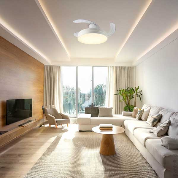 Bijeli stropni ventilator 36W 3000-4000-6000K s daljinskim upravljačem LED unutarnja rasvjeta PD19103 - iDEAL LED | Led žarulje - LED rasvjeta iDEAL LED | Led žarulje - LED rasvjeta Bijeli stropni ventilator 36W 3000-4000-6000K s daljinskim upravljačem