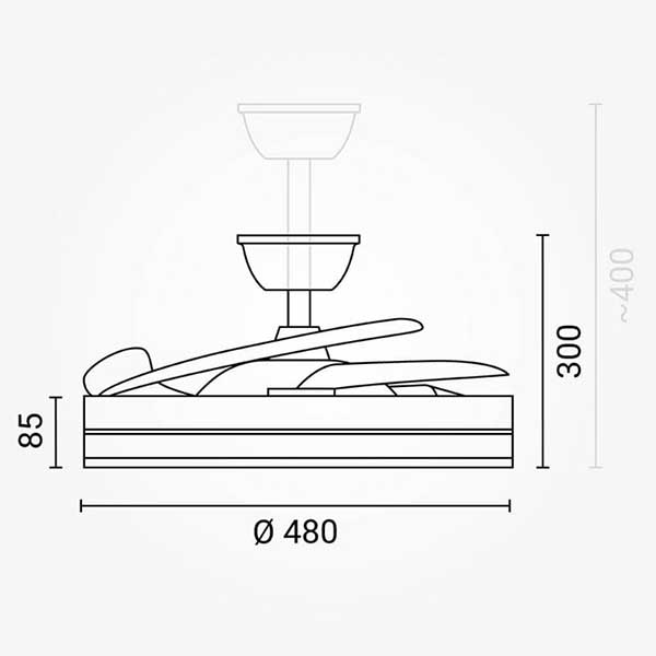 Bijeli stropni ventilator 36W 3000-4000-6000K s daljinskim upravljačem LED unutarnja rasvjeta PD19103 - iDEAL LED | Led žarulje - LED rasvjeta iDEAL LED | Led žarulje - LED rasvjeta Bijeli stropni ventilator 36W 3000-4000-6000K s daljinskim upravljačem