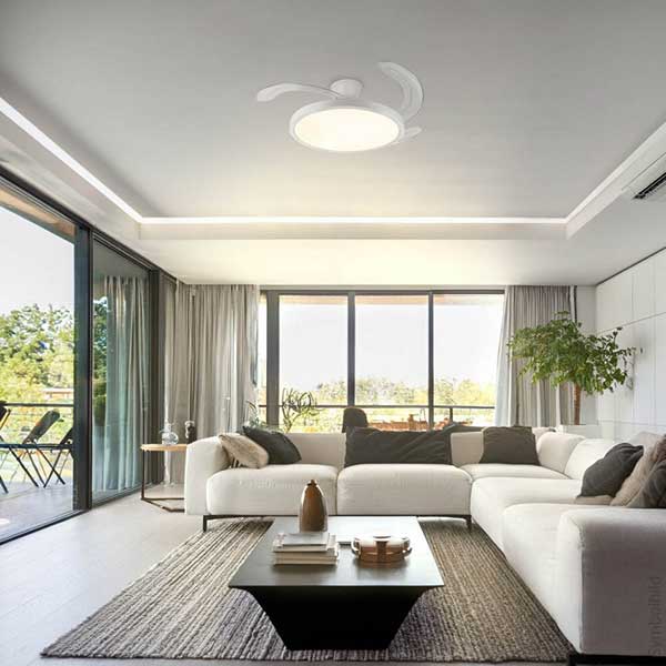 Bijeli stropni ventilator Slim 36W 3000-4000-6000K s daljinskim upravljačem LED unutarnja rasvjeta PD19105 - iDEAL LED | Led žarulje - LED rasvjeta iDEAL LED | Led žarulje - LED rasvjeta Bijeli stropni ventilator Slim 36W 3000-4000-6000K s daljinskim upravljačem