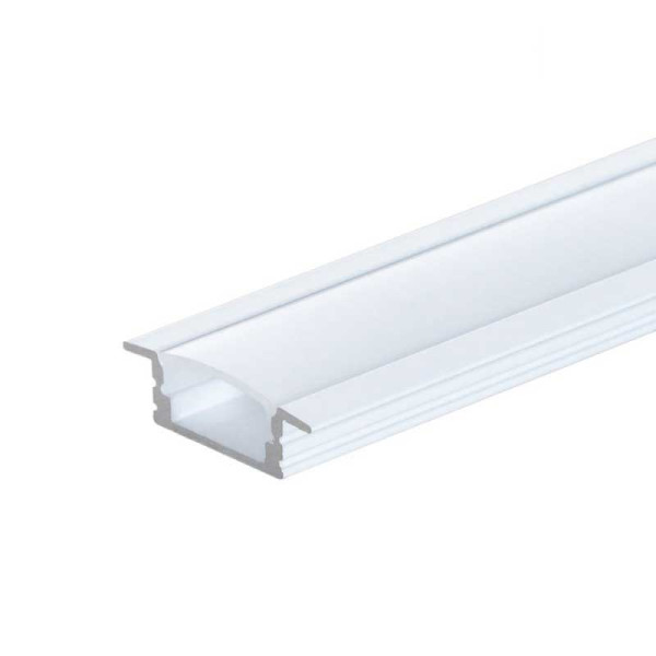 Bijeli ugradbeni aluminijski profil za LED traku opalno bijeli difuzor 2 metra 12.1x7x17.6 mm