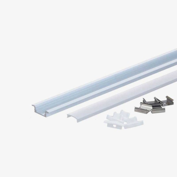 Bijeli ugradbeni aluminijski profil za LED traku opalno bijeli difuzor 24.70 x 7.00 x 12.60 mm Bijeli ugradbeni aluminijski profil za LED traku opalno bijeli difuzor 24.70 x 7.00 x 12.60 mm