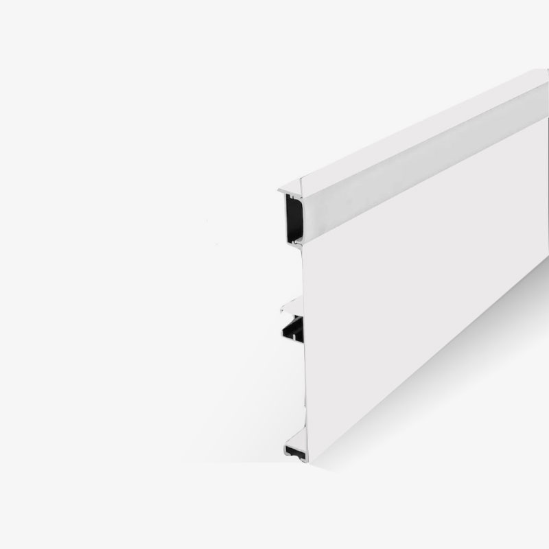 Bijeli zidni ugradbeni rubni aluminijski profil za LED traku opalno bijeli difuzor 2 metra 77.4 x 12 mm