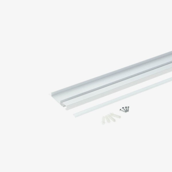 Bijeli zidni ugradbeni rubni aluminijski profil za LED traku opalno bijeli difuzor 2 metra 77.4 x 12 mm