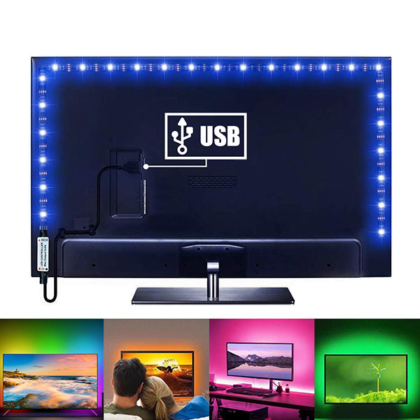 TV LED traka 6W RGB + Warm White SET adapter + WiFi kontroler + daljinski ispravljač DC5V 5050 + 2835 RGB + WH 60 SMD IP20