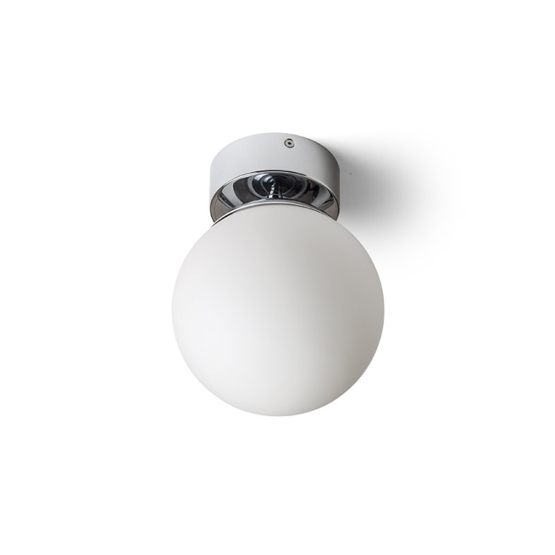 Bolly 17 ovalna stropna svjetiljka opal staklo/krom 230V E27 15W IP44