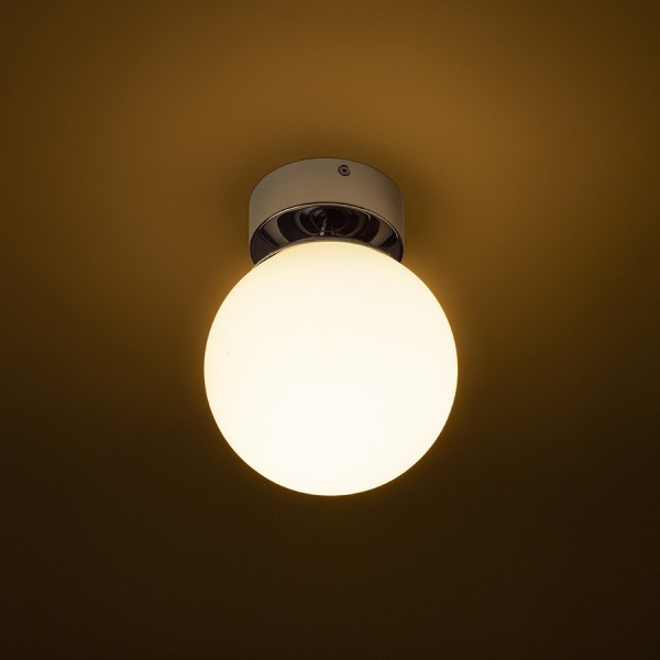 Bolly 17 ovalna stropna svjetiljka opal staklo/krom 230V E27 15W IP44 LED unutarnja rasvjeta R13693 - iDEAL LED | Led žarulje - LED rasvjeta iDEAL LED | Led žarulje - LED rasvjeta Bolly 17 ovalna stropna svjetiljka opal staklo/krom 230V E27 15W IP44