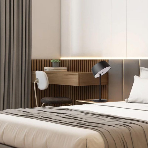 Crna dimabilna stolna LED svjetiljka PRAG 5W 550 lm 3000K s podesivim nagibom sjenila LED unutarnja rasvjeta R14287 - iDEAL LED | Led žarulje - LED rasvjeta iDEAL LED | Led žarulje - LED rasvjeta Crna dimabilna stolna LED svjetiljka PRAG 5W 550 lm 3000K s podesivim nagibom sjenila