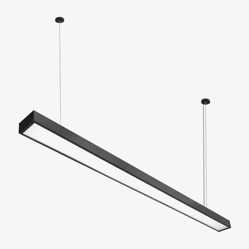 Crna ovjesna linearna LED svjetiljka Cynideco 45W 4000K 3600 lm 150 cm