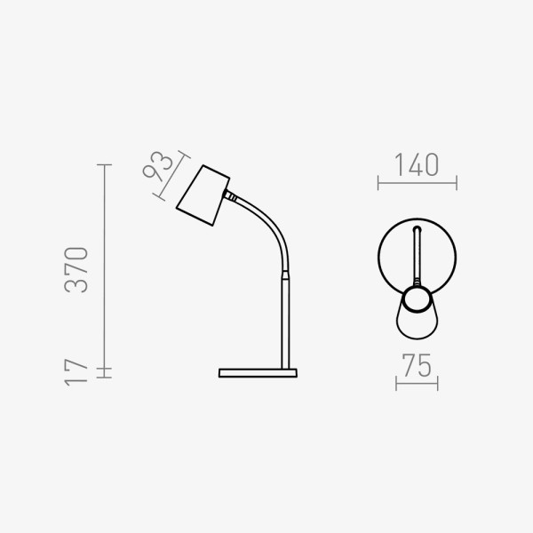 Crna stolna dimabilna LED svjetiljka 4.5W Verina