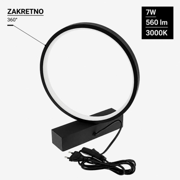 Crna stolna LED svjetiljka 7W 3000K Crna stolna LED svjetiljka 7W 3000K