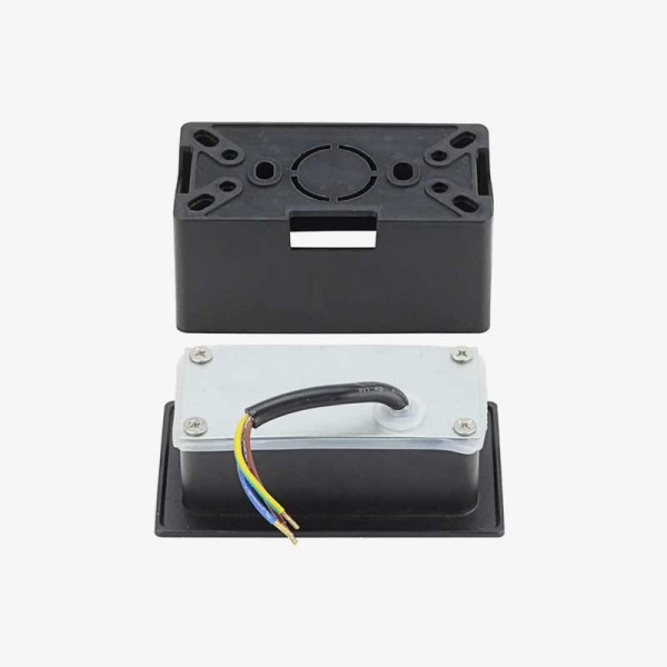 Crna ugradbena zidna LED svjetiljka 3W IP65