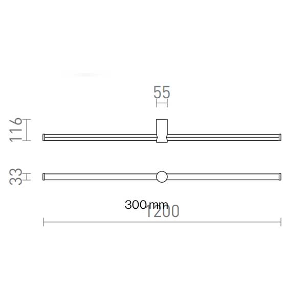 Crna zidna usmjerena svjetiljka Claris 2x12W 1010 lm 3000K 220V  IP20