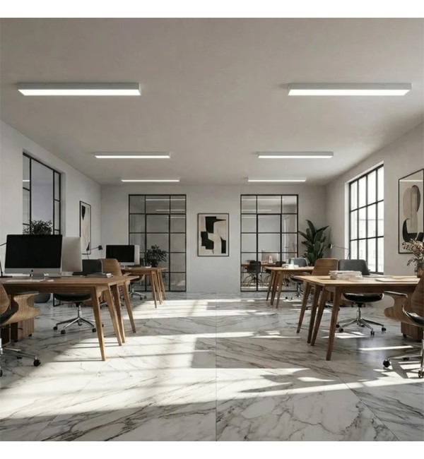 Bijeli dimabilni nadgradni LED panel Larisa RC 60W 3000K 1150 x 150 mm