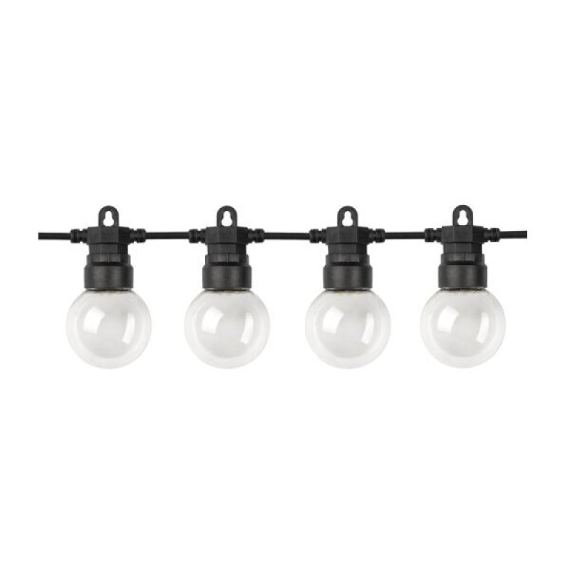 Crni lanac s integriranim LED žaruljama 20 kom 13 metara IP65 6W 6000K