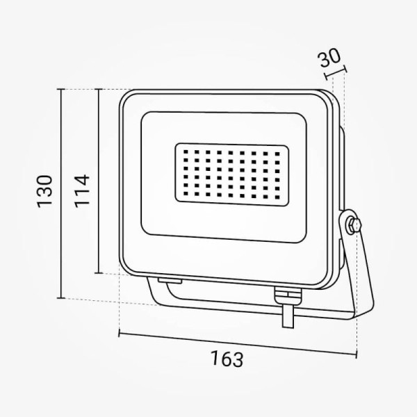 Crni LED reflektor 30W 2700lm AC 180-265V 120° IP65