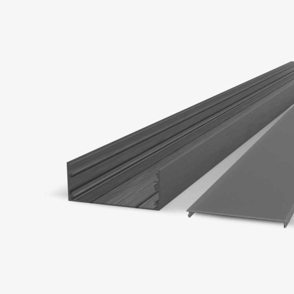 Crni nadgradni aluminijski profil crni difuzor 40 x 20 x 36 mm