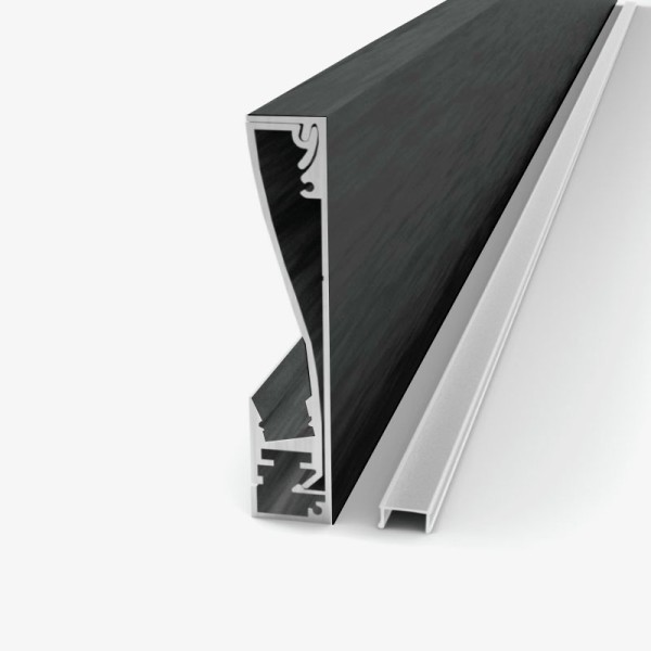 Crni nadgradni zidni rubni aluminijski profil za LED traku opalno bijeli difuzor 2 metra 18x12 mm Aluminijski profili OT15116 - iDEAL LED | Led žarulje - LED rasvjeta iDEAL LED | Led žarulje - LED rasvjeta Crni nadgradni zidni rubni aluminijski profil za LED traku opalno bijeli difuzor 2 metra 18x12 mm