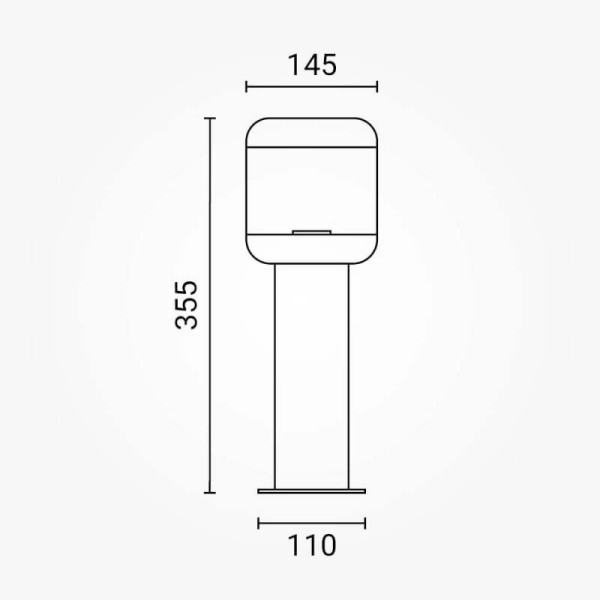 Crni rasvjetni stup 35 cm E27 IP54