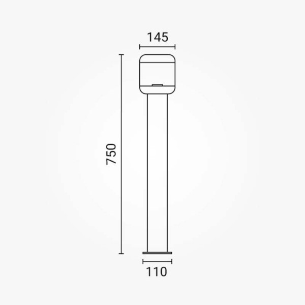 Crni rasvjetni stup 75 cm E27 IP54