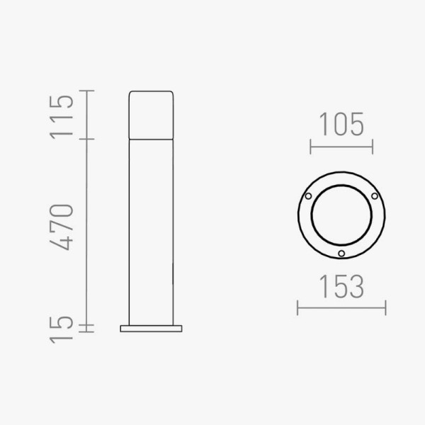 Crni rasvjetni stup Quinn 60 Cm E27 IP54