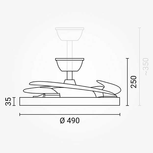 Crni stropni ventilator Slim 36W 3000-4000-6000K s daljinskim upravljačem