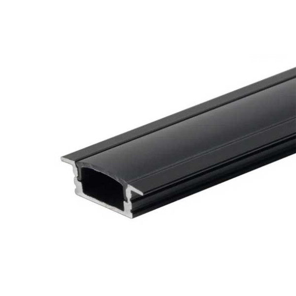 Crni ugradbeni aluminijski profil crni za LED traku crni difuzor 2 metra 24.70 x 7.00 x 12.60 mm