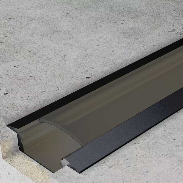 Crni ugradbeni aluminijski profil za LED traku crni difuzor 24.70 x 7.00 x 12.60 mm