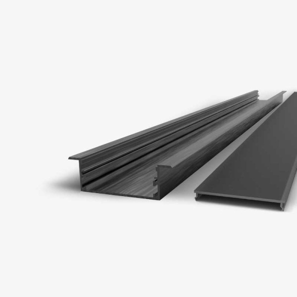 Crni ugradbeni aluminijski profil za LED traku crni difuzor 2 metra 41 x 10 mm Crni ugradbeni aluminijski profil za LED traku crni difuzor 2 metra 41 x 10 mm
