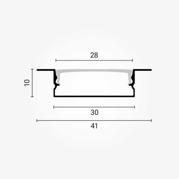 Crni ugradbeni aluminijski profil za LED traku crni difuzor 2 metra 41 x 10 mm Crni ugradbeni aluminijski profil za LED traku crni difuzor 2 metra 41 x 10 mm